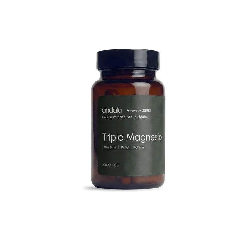 Suplemento Triple Magnesio Andala — combinación con Omega 3 EPA DHA de alta concentración